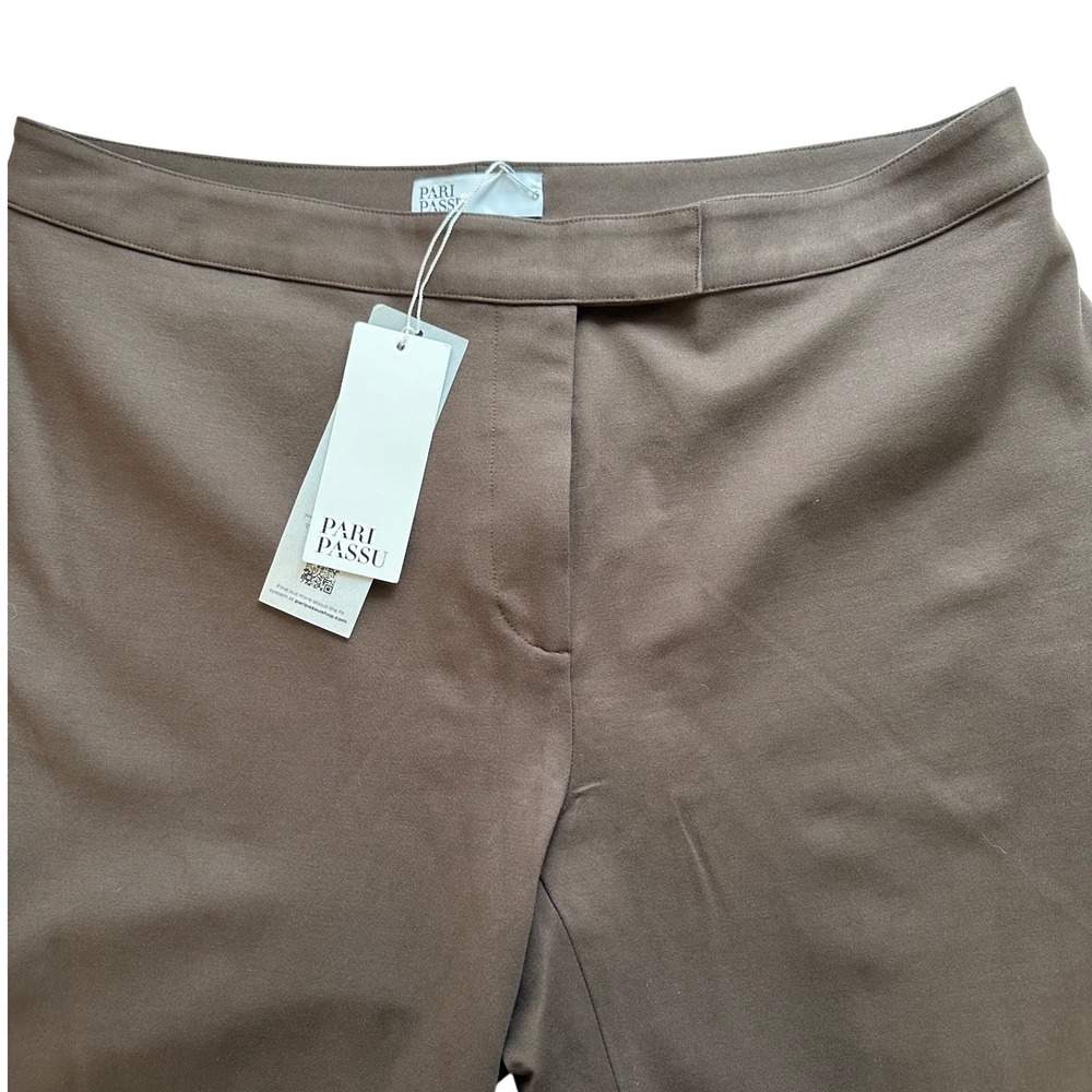 Pari Passu Ponte Pants 16 Espresso Brown NWT Wide Leg Trousers Luxury Designer - Picture 6 of 9